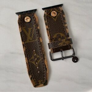 Spark*l Authentic Upcycled LV Monogram Apple Watch Band - Size 2, 38-41mm
